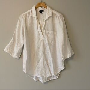 Carol Little white linen blouse . S